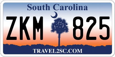 SC license plate ZKM825