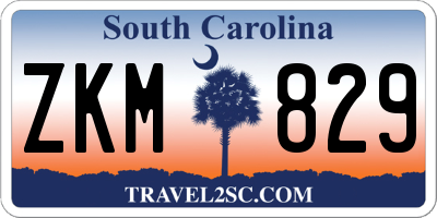 SC license plate ZKM829