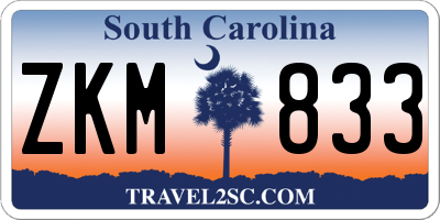 SC license plate ZKM833