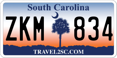 SC license plate ZKM834