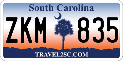 SC license plate ZKM835