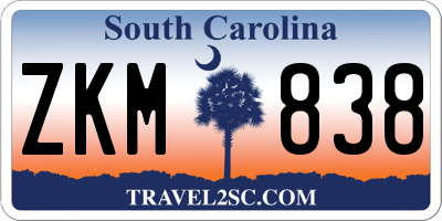 SC license plate ZKM838