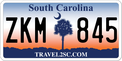 SC license plate ZKM845