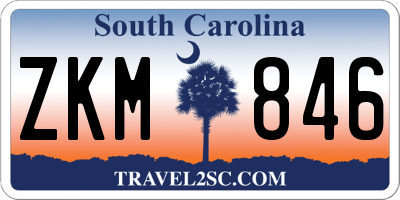 SC license plate ZKM846