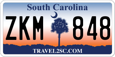 SC license plate ZKM848