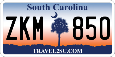 SC license plate ZKM850