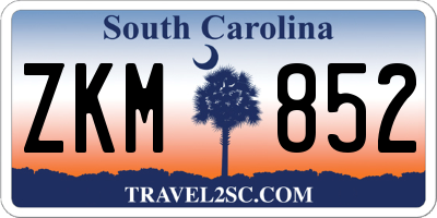 SC license plate ZKM852