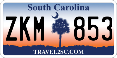 SC license plate ZKM853