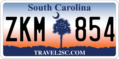 SC license plate ZKM854