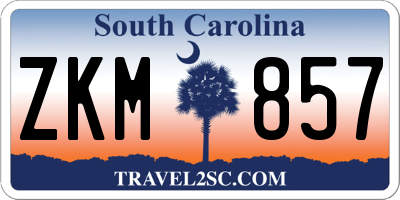 SC license plate ZKM857