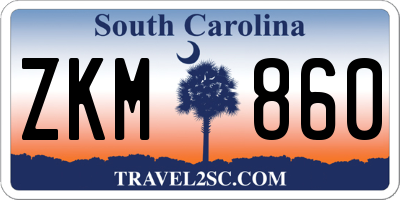 SC license plate ZKM860