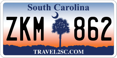SC license plate ZKM862