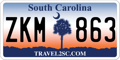 SC license plate ZKM863