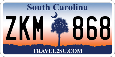 SC license plate ZKM868