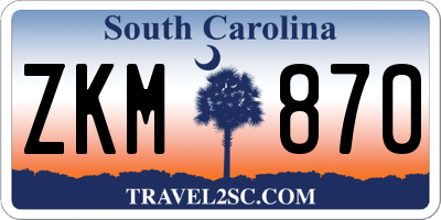 SC license plate ZKM870