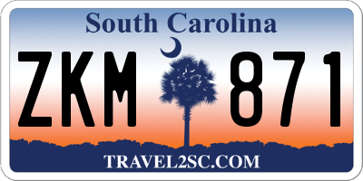 SC license plate ZKM871