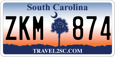 SC license plate ZKM874