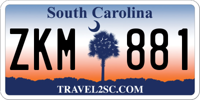 SC license plate ZKM881