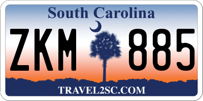SC license plate ZKM885
