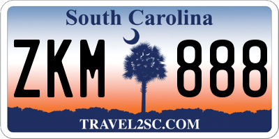 SC license plate ZKM888