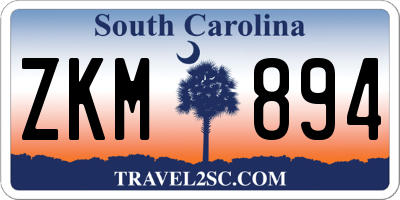 SC license plate ZKM894