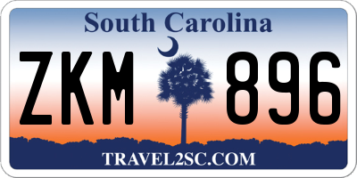 SC license plate ZKM896