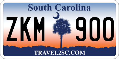 SC license plate ZKM900