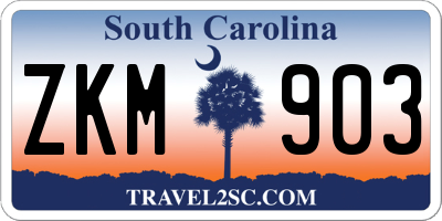 SC license plate ZKM903