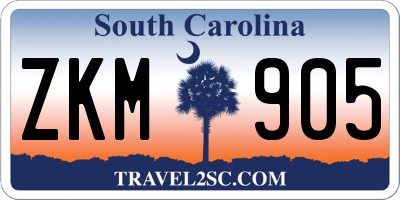SC license plate ZKM905