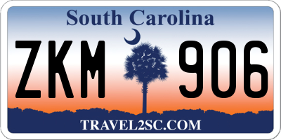 SC license plate ZKM906