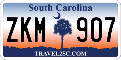 SC license plate ZKM907