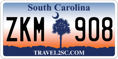 SC license plate ZKM908