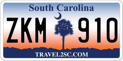 SC license plate ZKM910