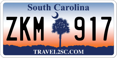 SC license plate ZKM917