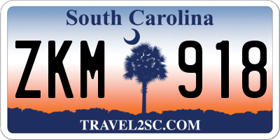 SC license plate ZKM918