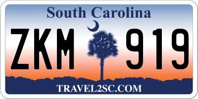 SC license plate ZKM919