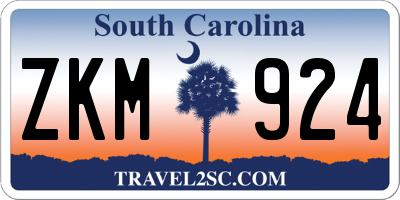 SC license plate ZKM924