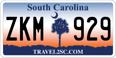SC license plate ZKM929