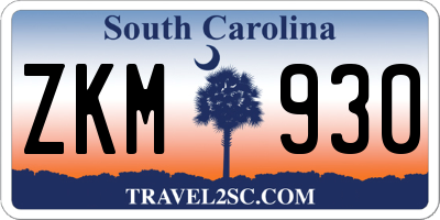 SC license plate ZKM930