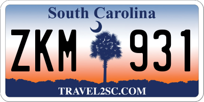 SC license plate ZKM931