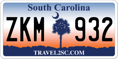 SC license plate ZKM932