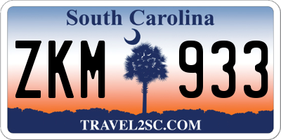 SC license plate ZKM933