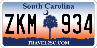 SC license plate ZKM934