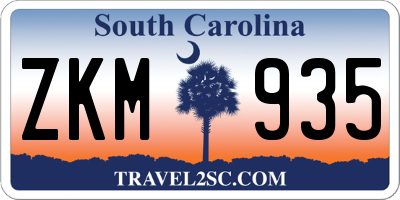 SC license plate ZKM935