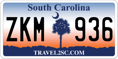 SC license plate ZKM936
