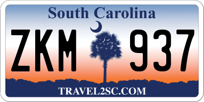 SC license plate ZKM937