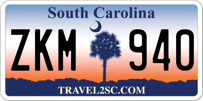 SC license plate ZKM940