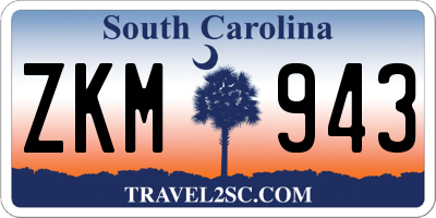 SC license plate ZKM943