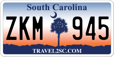 SC license plate ZKM945