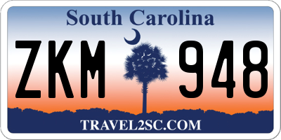 SC license plate ZKM948